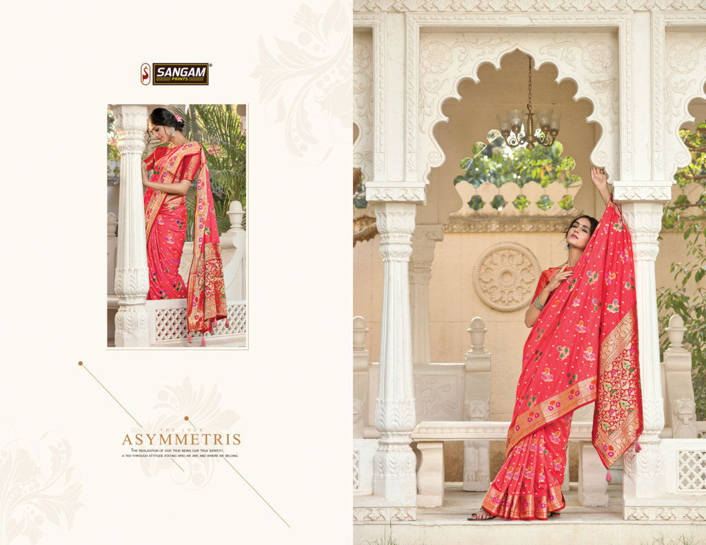Sangam Shreelekha Latest Fancy Designer  Pure Silk Sarees Collection